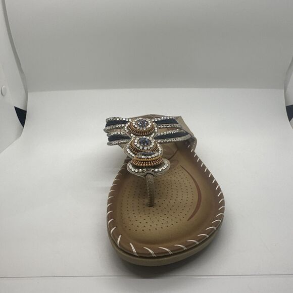 Harence Summer Casual Boho Flat Sandals Beach Comfortable Beaded Braided Sz 6.5 - Picture 10 of 13